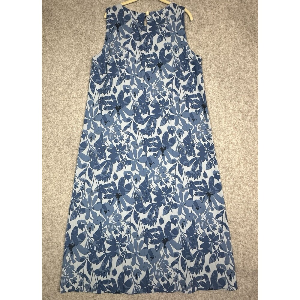 RipSkirt Hawaii Sun Dress Maxi Long Womens L Blue Floral Beach Resort Pockets - Picture 5 of 16